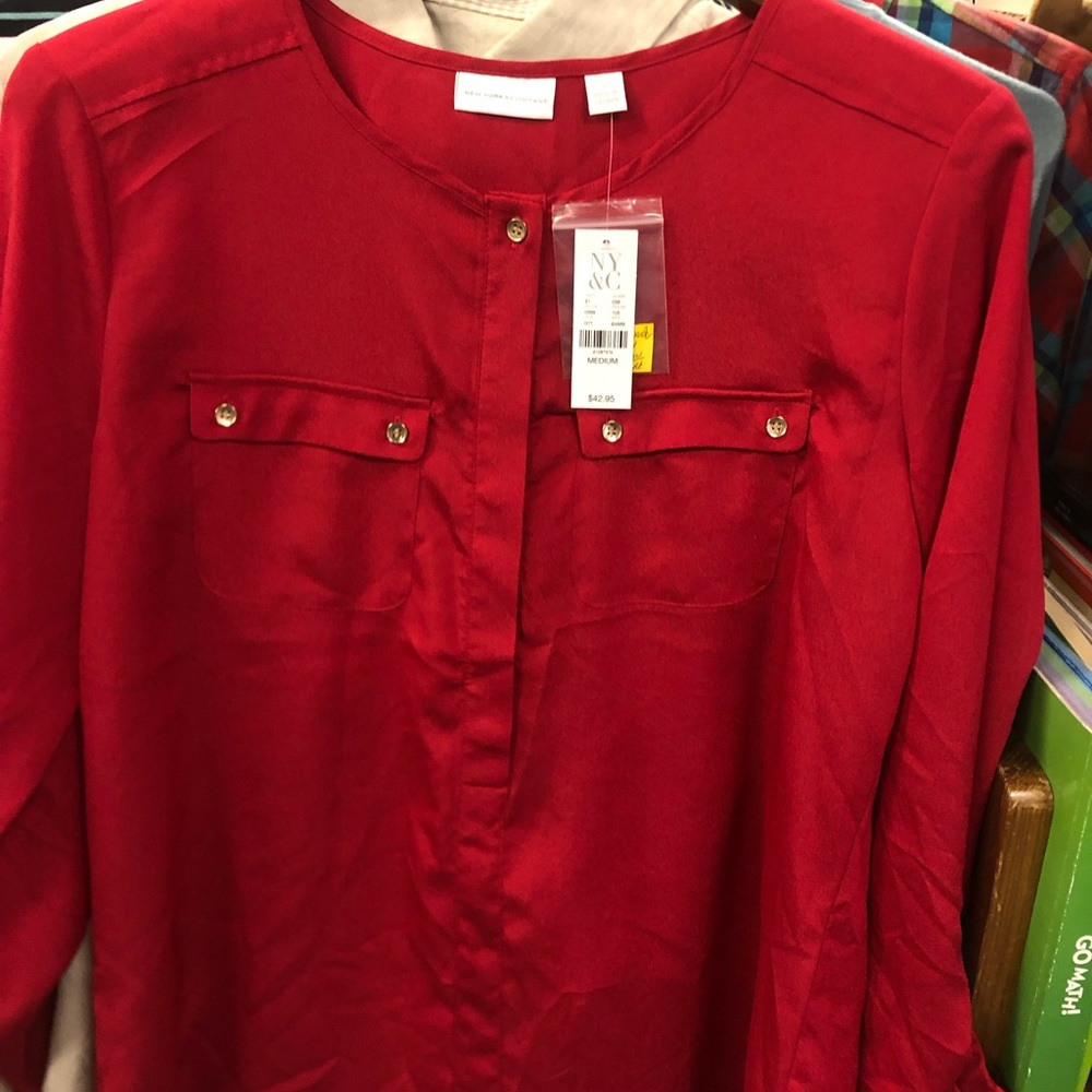 New York & Company long sleeve, crew neck blouse